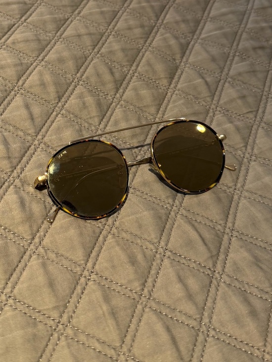 Loewe Gold Frame Sunglasses with Tortoiseshell Rims and Brown Lenses main image 9